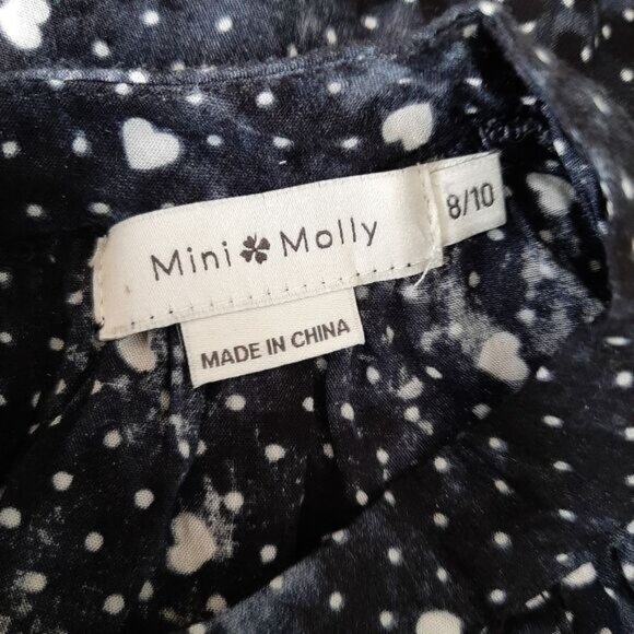 MINI MOLLY High Neck Sleeveless A-Line Dress Hearts & Dots Kids Sz 8 / M - Picture 10 of 12